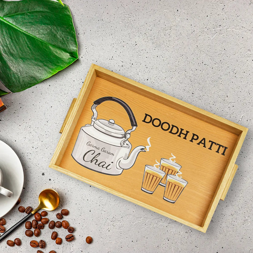 Doodh Patti Kettle Design Tray Handle
