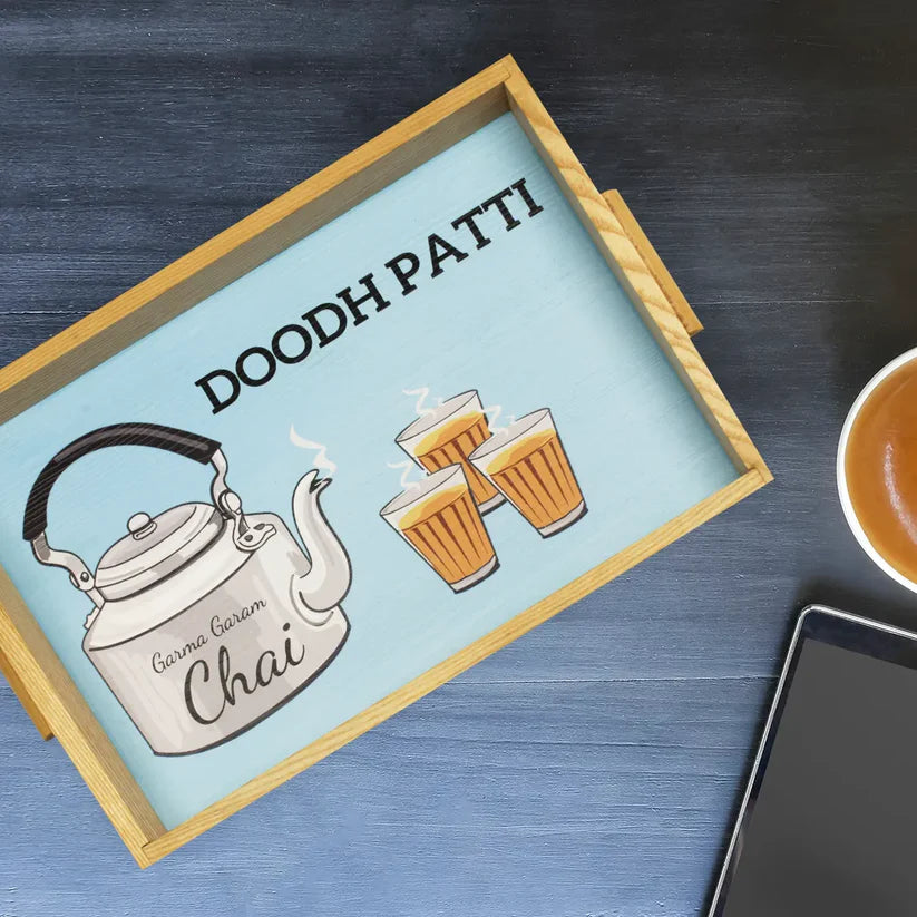 Doodh Patti Kettle Design Tray Handle