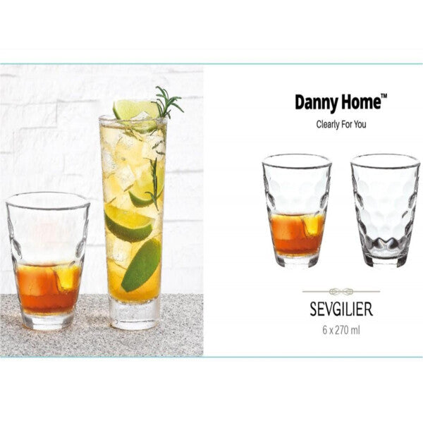 270ml Glass cup 6pcs DANNY HOME  1988-12