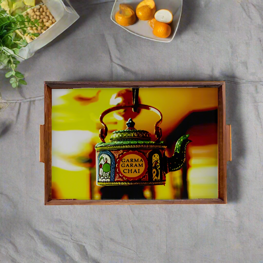 Garam Chai Kettle Art Tray Handle