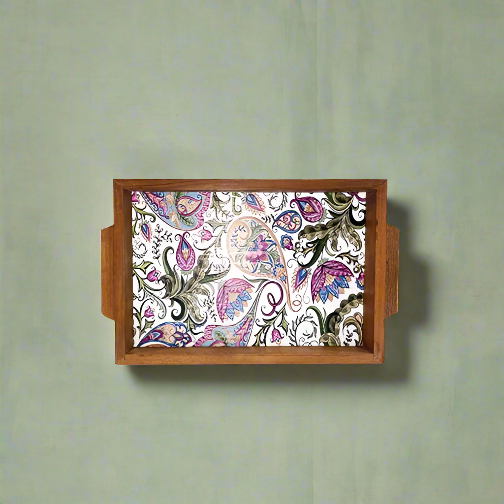 Flower Wooden Tray Handle