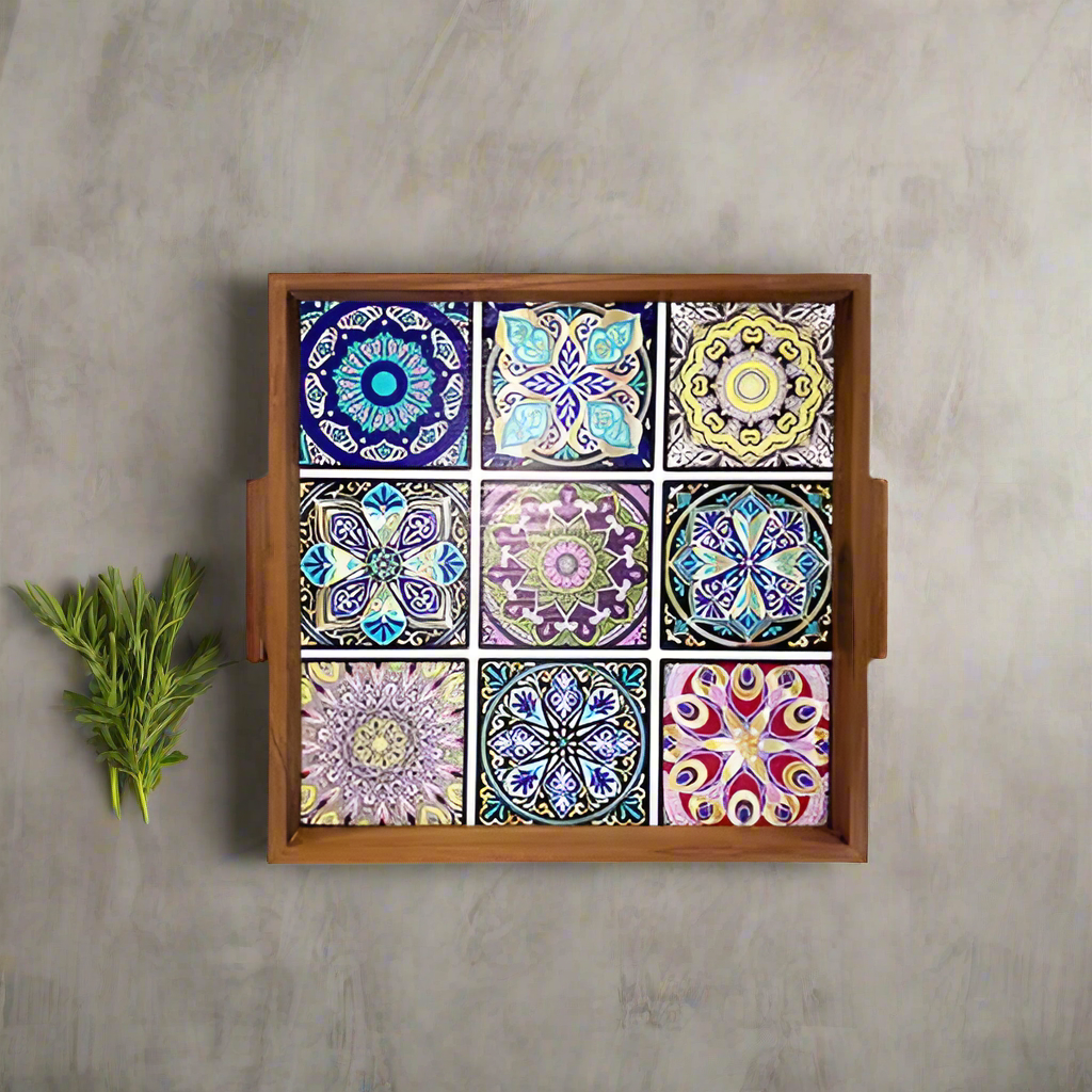 Turkish Saqafati Art Wooden Tray