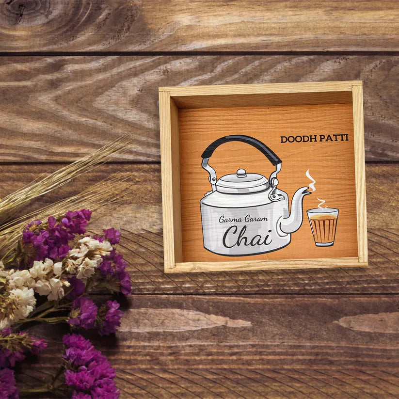 Doodh Patti Kettle Design Tray Royal