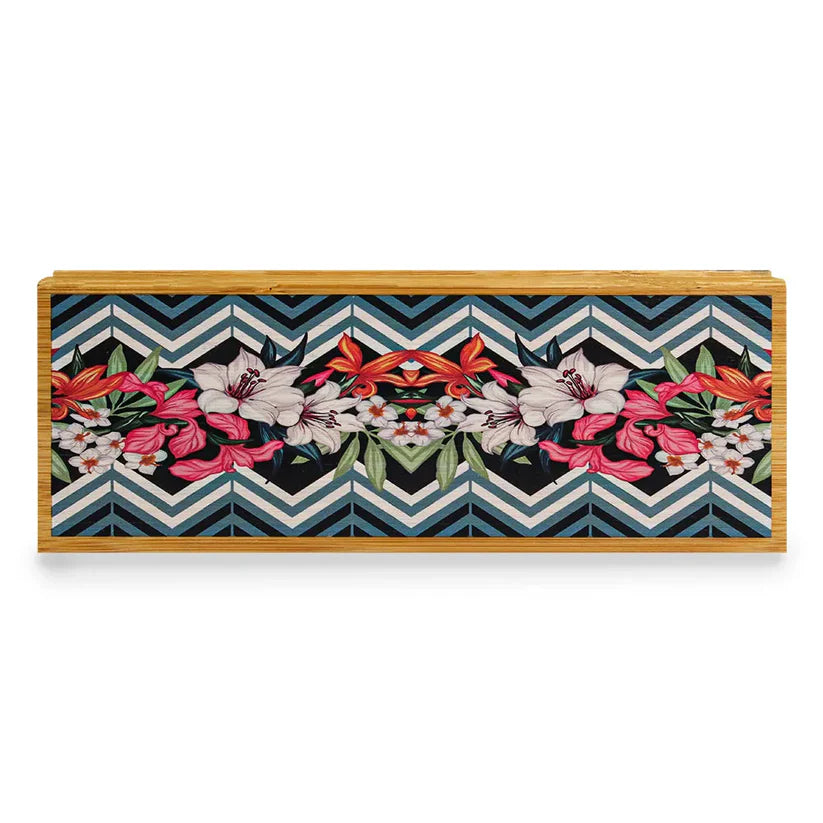 Wooden Floral Print Tissue Box