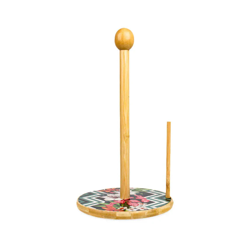 Floral Wooden Tissue Roll Holder Stand