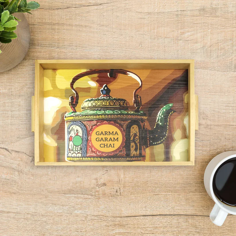 Garam Chai Kettle Art Tray Handle