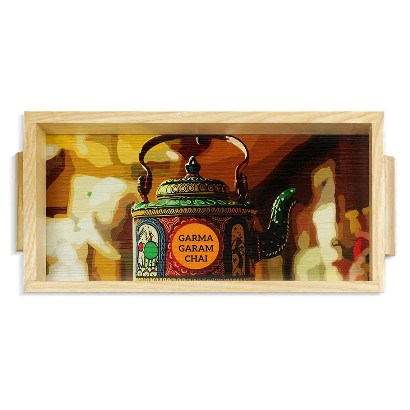 Garam Chai Kettle Art Tray Handle
