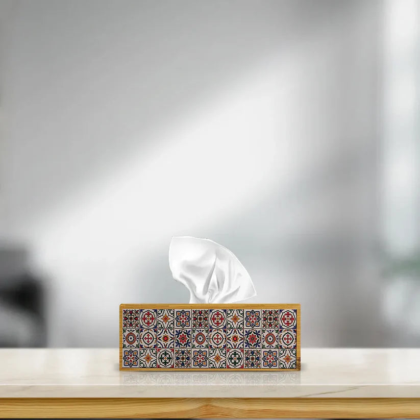 Mosaic Handmade Wooden Tissue Box
