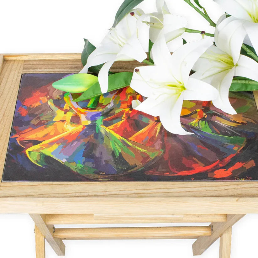 Sufi Art Wooden Serving Stand Table