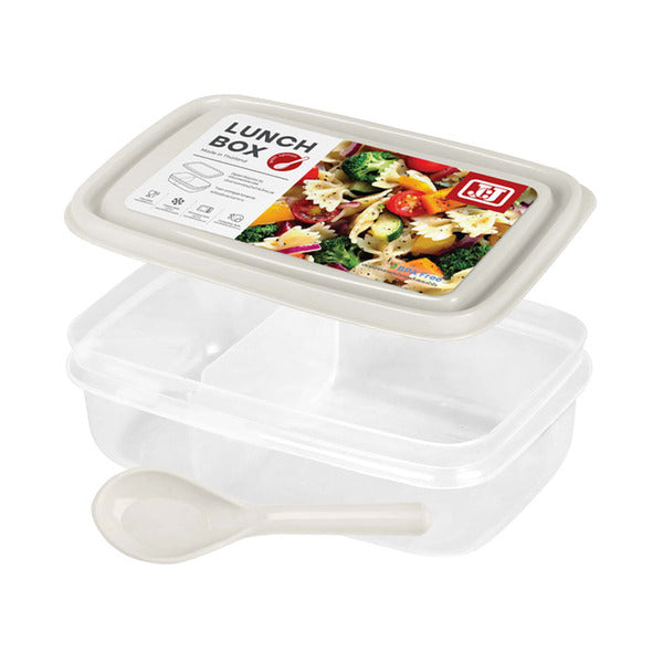 Lunch Box with Spoon and Fork Double Lock (JCJ) 1237