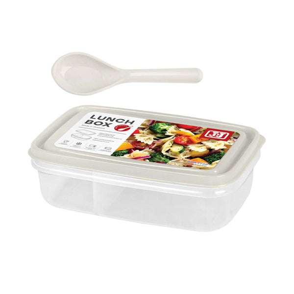 Lunch Box with Spoon and Fork Double Lock (JCJ) 1237