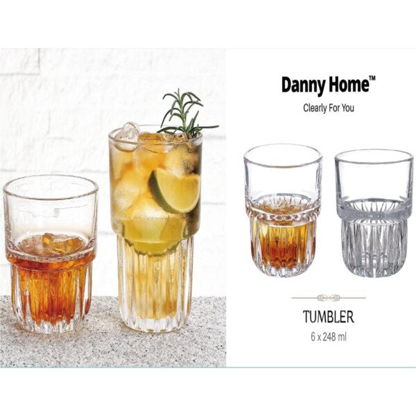 285ml Glass cup 6pcs DANNY HOME  1988-02