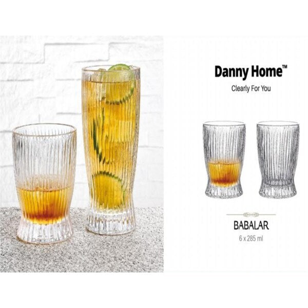 285ml Glass cup 6pcs DANNY HOME  1988-03