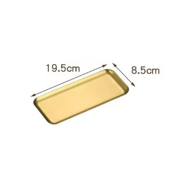 Golden Stainless Steel Serving Plate Restaurant BBQ Skewers Sushi Tray Large Shallow Tray Food