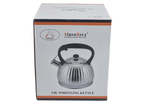3Liter Whistling tea kettle, stainless steel teapot, polished with heat-resistant handle ALPENBURG