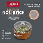 PRESTIGE ULTRA 26CM/6.2L/6.5QT STOCKPOT WITH GLASS LID AND PAN HOLDER