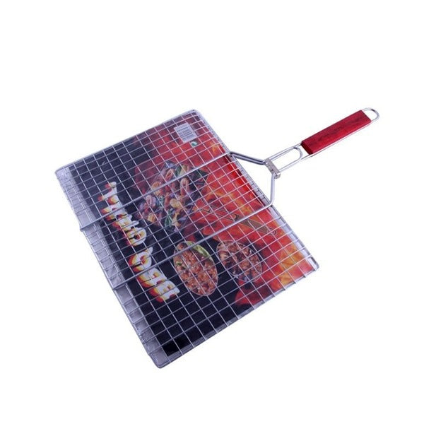 Barbecue Grill with Wooden Handle - 30 x 30 cm (HX-582) BBQ-017