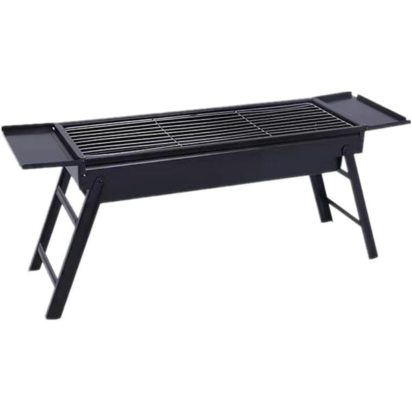 Portable Charcoal Grill with Folding Table, Ladder and Carrying Handle, Black TL-580) Griller 58x22x30 BBQ-020