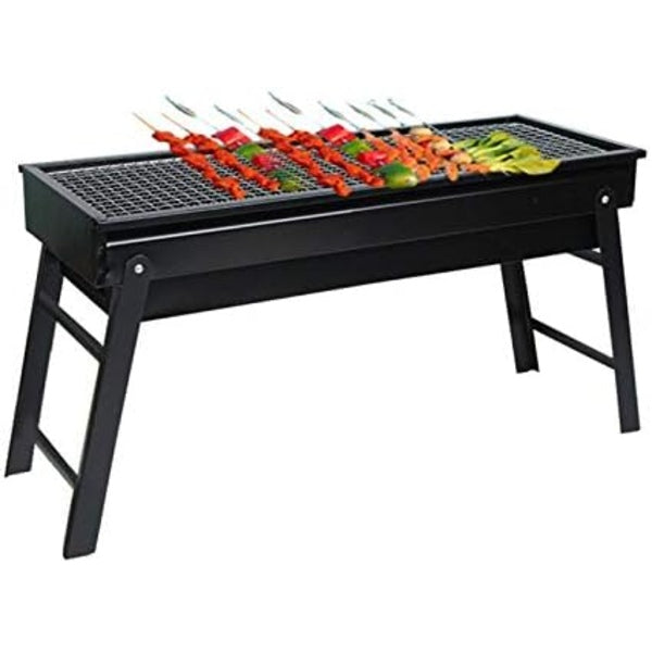 Portable Charcoal Grill with Folding Table, Ladder and Carrying Handle, Black TL-580) Griller 58x22x30 BBQ-020