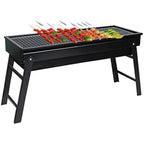 Portable Charcoal Grill with Folding Table, Ladder and Carrying Handle, Black TL-580) Griller 58x22x30 BBQ-020