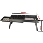 Portable Charcoal Grill with Folding Table, Ladder and Carrying Handle, Black TL-580) Griller 58x22x30 BBQ-020