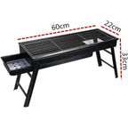Portable Charcoal Grill with Folding Table, Ladder and Carrying Handle, Black TL-580) Griller 58x22x30 BBQ-020