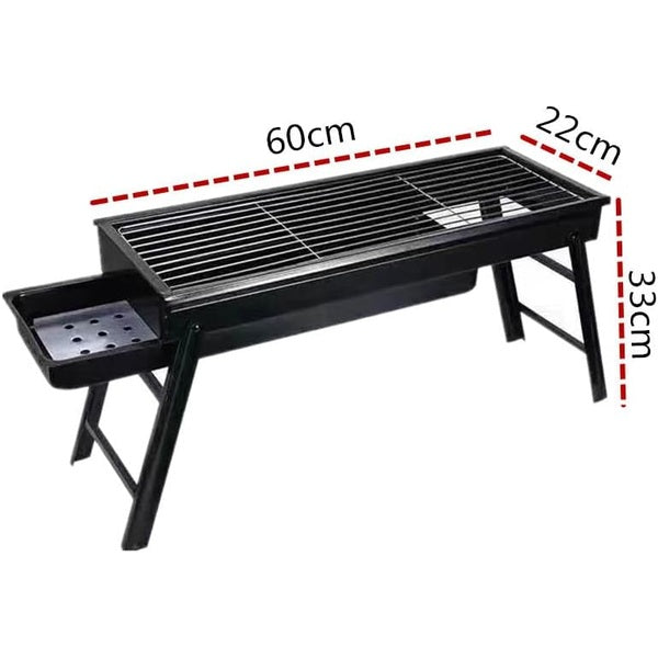 Portable Charcoal Grill with Folding Table, Ladder and Carrying Handle, Black TL-580) Griller 58x22x30 BBQ-020