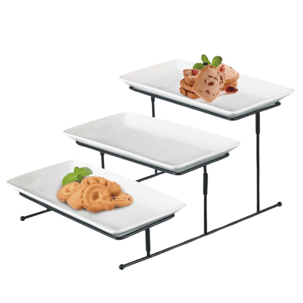 3Tier Serving Holder Black BRILLIANT Porcelain BR 0066