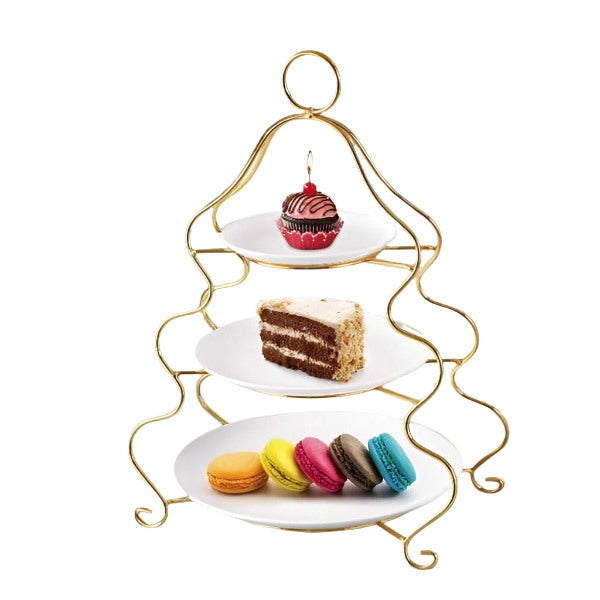 3Tier Serving Holder Golden BRILLIANT Porcelain BR0259