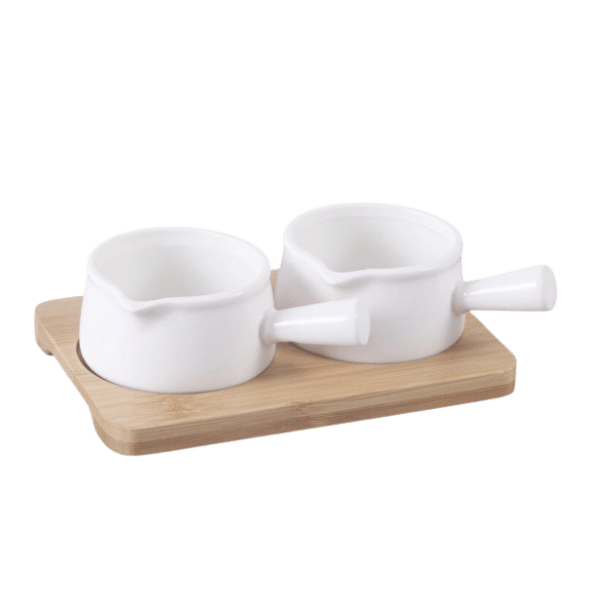 4.5"Dish With Bamboo Tray BRILLIANT Porcelain BR0275