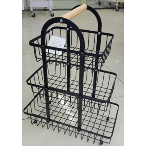 Black 3 Tier Rectangular Basket