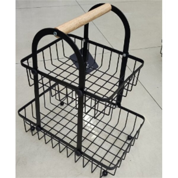Black 2 Tier Rectangular Basket