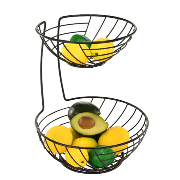Black 2 Tier Round Basket
