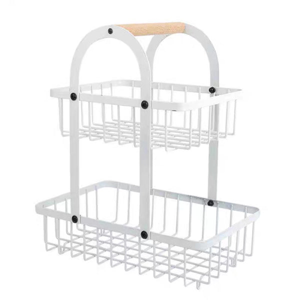 White 2 Tier Rectangular Basket