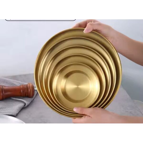 Golden Round Stainless Steel Plate