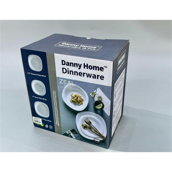 White 18pcs Dinner Set-Square DANNY HOME  LF18W