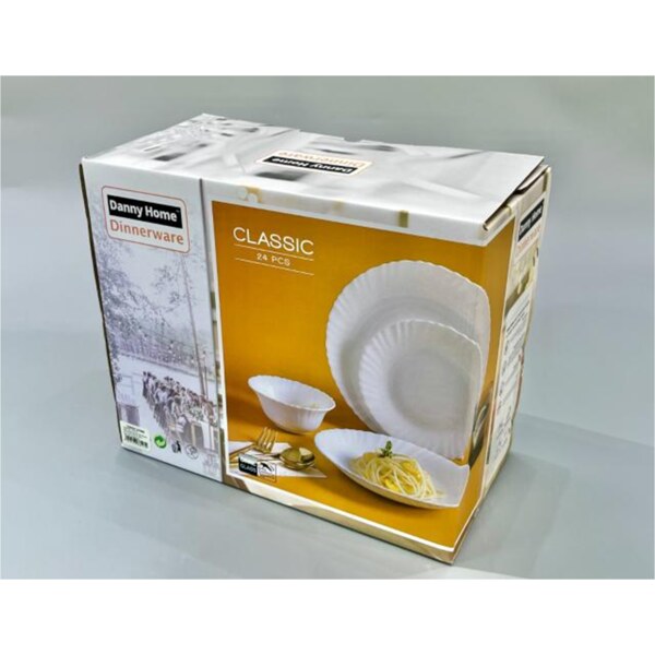 White 24pcs Dinner Set-Round DANNY HOME  LXP24W