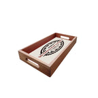 Flower Art Wooden Tray Royal
