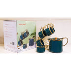 7Pcs Solecasa Tea / Coffee Set With Golden Metal Stand.