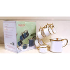 7Pcs Solecasa Tea / Coffee Set With Golden Metal Stand.