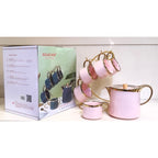 7Pcs Solecasa Tea / Coffee Set With Golden Metal Stand.