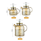 Glass Kettle with Lid,50 Ounce Glass Jug-Easy Clean and Heat Resistant Borosilicate Pitcher for Juice,Milk,Cold or Hot Beverages