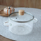 Borosilicate Glass Cookware for Gas Stove | Transparent Cooking Pot Pan