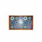 Blue Turkish Tile Wooden Tray Royal