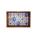 Tiles Style Wooden Tray Royal