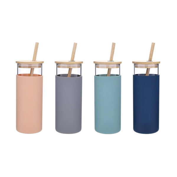 480ml Glass drinks bottle silicon rubber case+glass DANNY HOME  YDB01-04