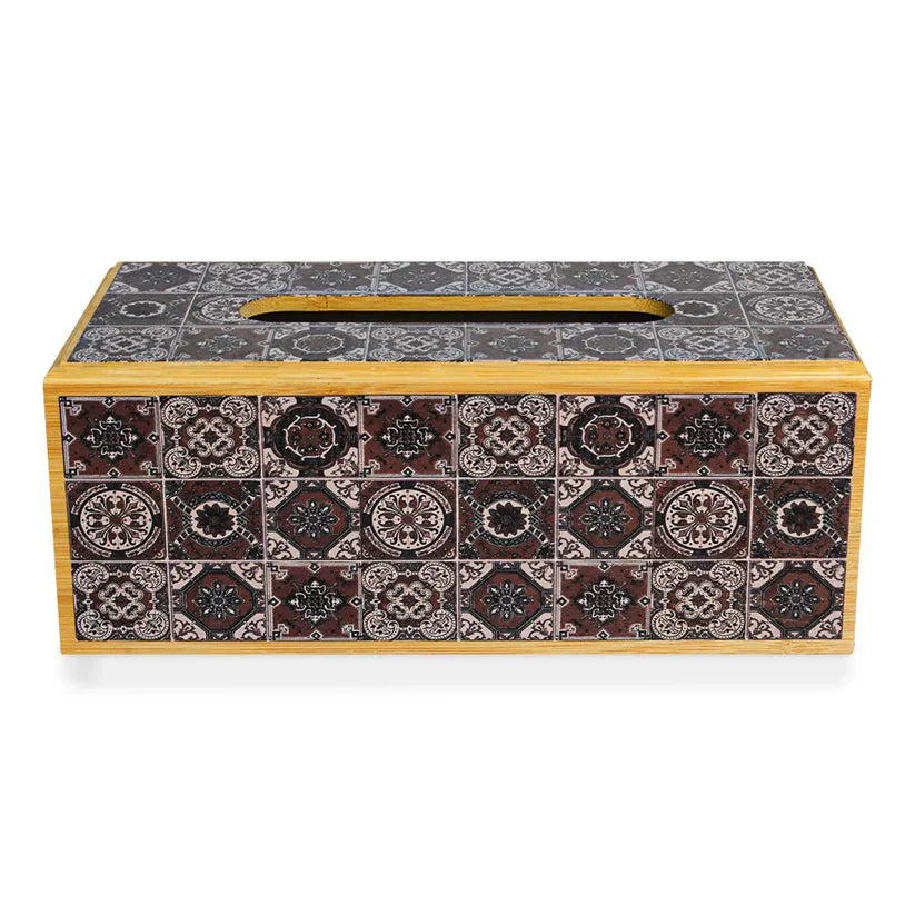 Ajrak Inspired Handmade Wooden Tissue Box
