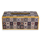 Ancient Print Wooden Tissue Box