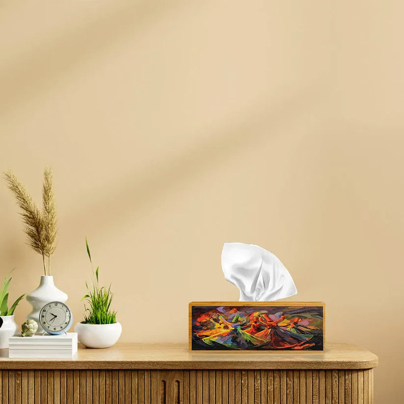 Artistic Wooden Tissue Box