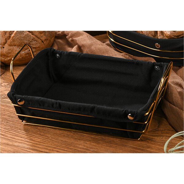 Black Golden Rectangular  Basket  - Multiple Use